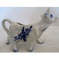 TWO HAND PAINTED DELFT BLUE COW CREAMERS - ONE DEFINITELY VINTAGE