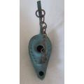 RELISTED - A SMALL VINTAGE METAL OIL LAMP