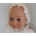 A VERY COLLECTABLE CRYING, GURGLING, COOING BATTAT BABY DOLL WITH OPEN/CLOSE EYES
