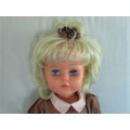BEAUTIFUL LARGE 54CM TALL VINTAGE WALKING DOLL WITH BEAUTIFUL BLUE EYES