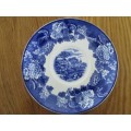 A VINTAGE WOODS WARE BLUE AND WHITE PLATE - ENOCH WOODS ENGLISH SCENERY