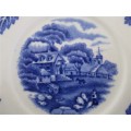A VINTAGE WOODS WARE BLUE AND WHITE PLATE - ENOCH WOODS ENGLISH SCENERY