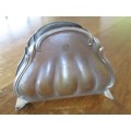 A SMALL VINTAGE SILVER PLATED SERVIETTE HOLDER MADE IN SWEDEN