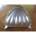 A SMALL VINTAGE SILVER PLATED SERVIETTE HOLDER MADE IN SWEDEN
