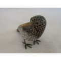 TINY COLLECTABLE  - VINTAGE CHINESE CLOISONNE BIRD (ENAMEL AND BRASS)