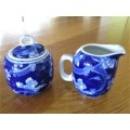 VINTAGE CHINESE BLUE AND WHITE SUGAR BASIN AND CREAMER - QUIANLONG YU ZIN?