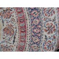VINTAGE HAND BLOCKED PRINTED (NATURAL DYED) PERSIAN GHALAMKAR TABLE CLOTH/THROW - SIGNED