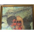 A CHARMING VINTAGE 1960's PRINT OF MICHEL THOMAS' WIDE-EYED CHILDREN