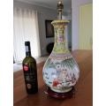 VINTAGE FAMILLE JAUNE CHINESE PORCELAIN LAMP STAND (LIGHT FITTING NEEDS TO BE REPLACED)