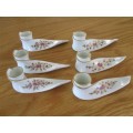 A SET OF SIX EXQUISITE LIMOGES, FRANCE CANDLE HOLDERS FOR THAT SPECIAL DINNER PARTY SETTING