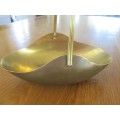 A MOST UNUSUAL AND VERY PRETTY VINTAGE BRASS FRUIT BOWL - MARKED ON BASE