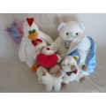 SOFT AND WHITE AND CLEAN AND FLUFFY - A GROUP OF SIX CUTE TOYS FOR BABY