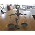 VINTAGE SPELTER-LIKE ART DECO "SCALES OF JUSTICE" BALANCING SCALE - MADE IN ITALY