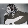 A LARGE LAMINATED ICONIC KURT COBAIN POSTER PUBLISHED IN 1994 SHORTLY AFTER HIS DEATH