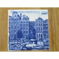 THREE SMALL BLUE AND WHITE DUTCH TILES