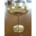 TWO BRASS CHAMPAGNE GOBLETS