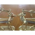 TWO STUNNING SOLID BRASS REINDEER WITH THE LONGEST HORNS EVER! GREAT TO DISPLAY THIS CHRISTMAS!