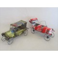 TWO OLD SOUTH AFRICAN TOWNSHIP WIRE AND TIN CAN VINTAGE CARS