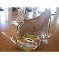 LARGER NGWENYA GLASS ANGELFISH WITH SWIRL -  IN PERFECT CONDITION