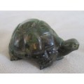 TWO BEAUTIFUL TORTOISES - CARVED OUT OF STONE - MALACHITE AND ??