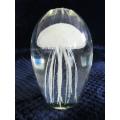 FOR DESIREE ONLY - AN EXQUISITE LARGE GLASS PAPERWEIGHT WITH JELLYFISH DESIGN