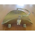 VINTAGE HAMMERED SOLID BRASS FLOWER PICKING BASKET WITH LION HEAD & PAW DETAILS (COPPER FASTENINGS)S