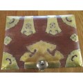 VINTAGE CHINESE WOODEN BOX WITH DETAILED BRASS OVERLAY AND TURTLE LATCH - MARK AND SIGNATURE ON BASE