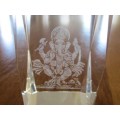 FOR SOMARI ONLY - BEAUTIFUL GLASS PAPERWEIGHT WITH GANESHA IMAGE