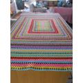 TWO REALLY LARGE VINTAGE CROCHETED BLANKETS - COMPLEMENT EACH OTHER (220CMX195CM & 290CMX180CM)