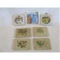 SEVEN SMALL DECORATIVE TILES - TWO MADE IN JAPAN