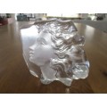 FOR TORI 16 ONLY - STUNNING SWEDISH ART DECO FULL LEAD CRYSTAL SCULPTURE OF WOMAN'S FACE