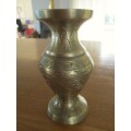 AN OLD ANTIQUE? CHINESE BRASS VASE INTRICATELY ENGRAVED WITH FIVE-CLAWED DRAGON