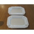 TWO ROSENTHAL, GERMANY WHITE "MARIA" ASHTRAYS IN EXCELLENT CONDITION