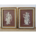 TWO CLASSIC PETIT POINT TAPESTRIES IN VINTAGE FRAMES