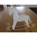 A CUTE VINTAGE WOODEN ROCKING HORSE