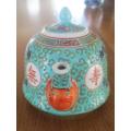 UNUSUAL AND LOVELY - ZHONGGUO JINGDEZHEN TURQUOISE TEAPOT WITH UNUSUAL ELEPHANT TRUNK SPOUT