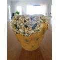 AN UNUSUAL AND INTRICATELY CRAFTED VINTAGE GLAZED EARTHENWARE VASE - SWARMING HONEY BEES