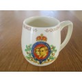 RARE 1937 ADAMS OFFICIAL GEORGE VI CORONATION MUG - DISTRIBUTED BY THE TOWN OF HERMANUS