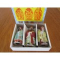 THREE SMALL CUTE PORCELAIN CHINESE IMMORTALS - FU,LU AND SHOU TO BLESS YOUR HOME