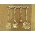 ORNATE VINTAGE SOLID BRASS SET WITH HANGING RACK FOR YOUR KITCHEN