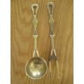 ORNATE VINTAGE SOLID BRASS SET WITH HANGING RACK FOR YOUR KITCHEN