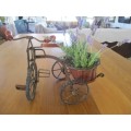 A VERY WELL MADE WOOD AND IRON VINTAGE SHABBY CHIC BICYCLE TO DISPLAY YOUR HERBS AND FLOWERS