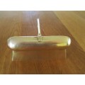 VINTAGE SOLID BRASS SILENT BUTLER/CRUMB BRUSH AND SCOOP WITH NAUTICAL THEME - GALLEON/SAILING SHIP