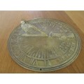 SOLID BRASS "FATHER TIME" SUNDIAL - GROW OLD ALONG WITH ME THE BEST IS YET TO BE -  BIRD GNOMON