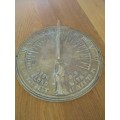SOLID BRASS "FATHER TIME" SUNDIAL - GROW OLD ALONG WITH ME THE BEST IS YET TO BE -  BIRD GNOMON