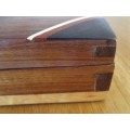 ELEGANT SOLID WOOD HANDCRAFTED BOX WITH BONE INLAY