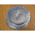 VINTAGE PEWTER WITH RAISED RELIEF SCENE