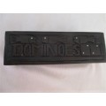 HAND CARVED IN MALAWI - VINTAGE WOODEN DOMINOES SET IN BOX WITH SLIDING LID - COMPLETE