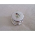 A SPECIAL ENAMELLED PORCELAIN PILL BOX - RED-CAPPED ROBIN PAINTED AND SIGNED BY ROBERT UHLMANN
