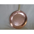 FOR CONTESSA ONLY - TWO DIFFERENT SIZED HAND FORGED COPPER PANCAKE PANS - SIGNED BY MAKER